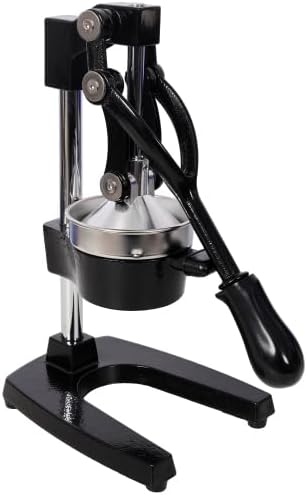 Cast Iron Citrus Juicer, Extra-Large Commercial Grade Manual Hand Press, Heavy Duty Countertop Squeezer for Fresh Orange Juice,Black