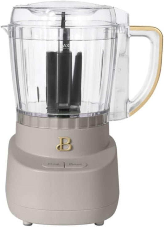 3-Cup Mini Food Chopper 250W with Bowl, Electric Food Processor, Chop & Puree Function, Dishwasher Safe Parts, Safety Lid, Compact Kitchen Appliance (Porcini Taupe)