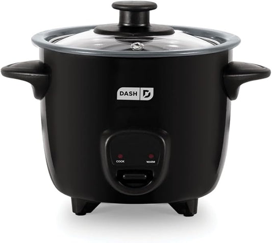 Dash Mini Ceramic Rice Cooker - Designed for Single-Serve Cooking - Compact Rice Cooker with Nonstick Removable Pot, Keep Warm Function & Easy-to-Clean Sleek Design - Black Ceramic