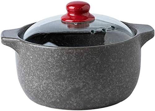 Casserole Home Not-Stick Stcasserole Dish with Glass Lid,Round Ceramic Casserole,Heat-Resistant Slow Stew Pot,Nutrition Clay Stockpot Soup Pot Open Fi