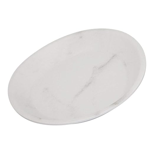 Carlisle FoodService Products Ridge Resuable Plastic Plate Coupe Plate for Home and Restaurant, Melamine, 10 Inches, Marble