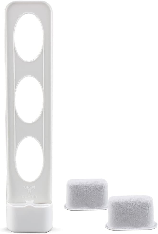 Replacement Parts Water Filter Holder with 2-pack Charcoal Water Filters,Compatible with Cuisinart coffee Maker (white)
