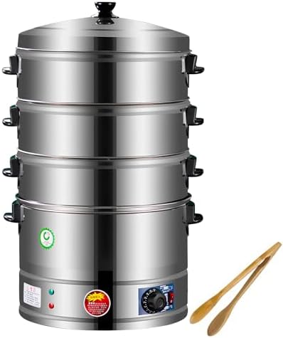 3-Tier Stainless Steel Electric Food Steamer with Automatic Heating & Static Control - Ideal for Healthy Meal Prep, Breakfast, & Cooking (220V)