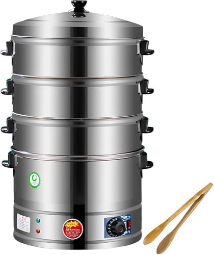 3-Tier Stainless Steel Electric Food Steamer - Automatic Heating for Healthy Cooking, Ideal for Breakfast, Meal Prep & Family Meals, Easy to Use & Clean