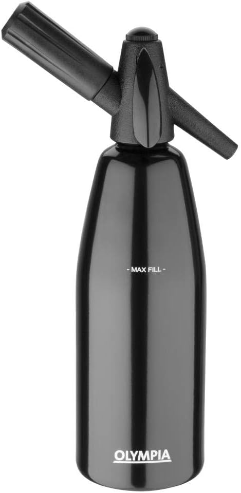 Olympia Soda Siphon Black 1L with New Useful Features for Better Experience