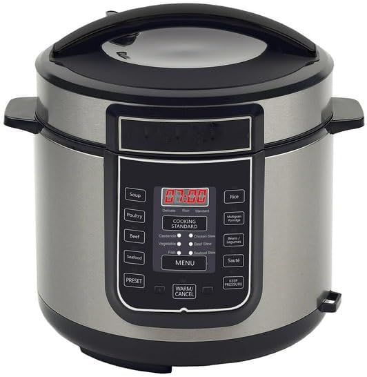 6 Quart Digital Pressure Cooker with 14 Preset Cooking Functions – Stainless Steel Electric Multi-Cooker with Slow Cook, Keep Warm, and Auto Shut-Off
