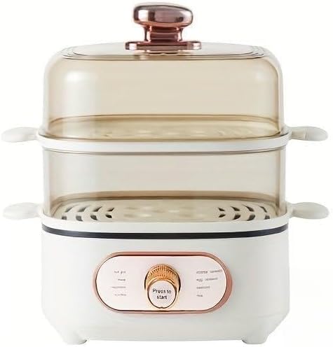 Steamer Pot 8 Modes Fast Heating with Boil Dry Protection Egg Cooker for Hard Boiled Beige