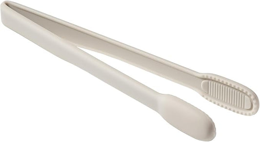 carrotez Silicone Cooking Kitchen Tongs, Anti-Slip,Non-Scratch Serving Tongs 9.25 Inches - Ivory