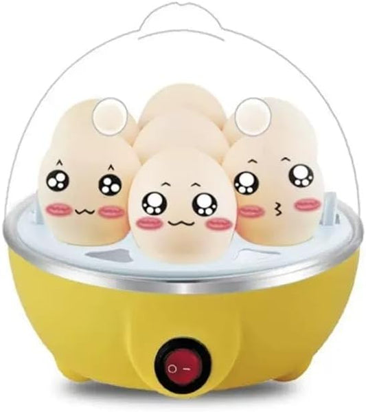 Egg Cooker, 110V Electric Hard Boiled Egg Cooker with Anti-Dry Burning, Kitchen Egg Steaming Breakfast Machine, Household Rapid Egg Cooker with Automatic Power-Off for 6 Eggs,Yellow