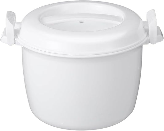 Microwave Rice Cooker, Microwave Pasta Cooker, 1.9 QT Micr Rice Steamer with Locking Lid, Portable Micr Chicken Cookers for Soup, Vegetable, Mashed Potatoes, Fish, Quick Healthy Meals 8.3 x 6.9 x 5.5 inch