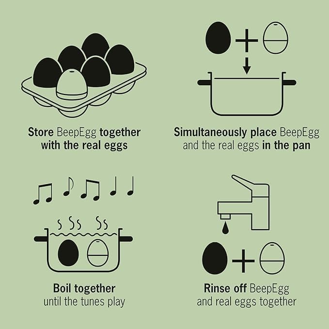 Eagle BeepEgg – Egg Timer for Boiling Eggs – Musical Egg Cooker for Soft, Medium, Hard Boiled Eggs – Food Safe – Singing Floating Egg Timer – Egg Cooker for 3 Levels of Doneness - Brainstream