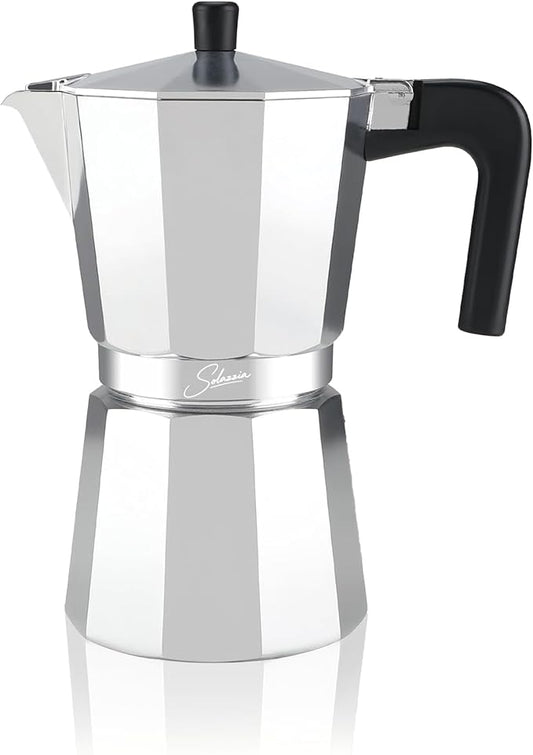 12 Cup Stovetop Espresso Maker Italian Moka Pot, Stove Top Cuban Coffee Maker, Greca Mocha Pot(Basic, 20 oz/600ml)