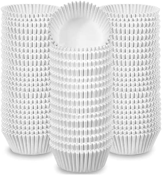 1500 Jumbo Cupcake Muffin Liners 2 1/4" X 1 7/8" | Large Tall White Fluted Baking Cups Cupcake Liners