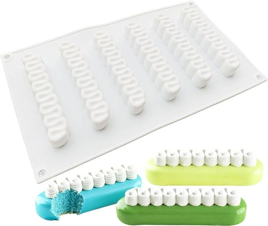 6 Ripple Shape Silicone Mold for Baking Mousse Cake Ice Cream Dessert Pudding Brownie Pastry Fondant Jelly Cake Decoration Mold