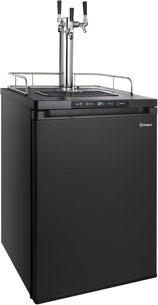 Kegco Kegerator 24" Wide Triple Tap Black Digital Beer Dispenser K309B-3