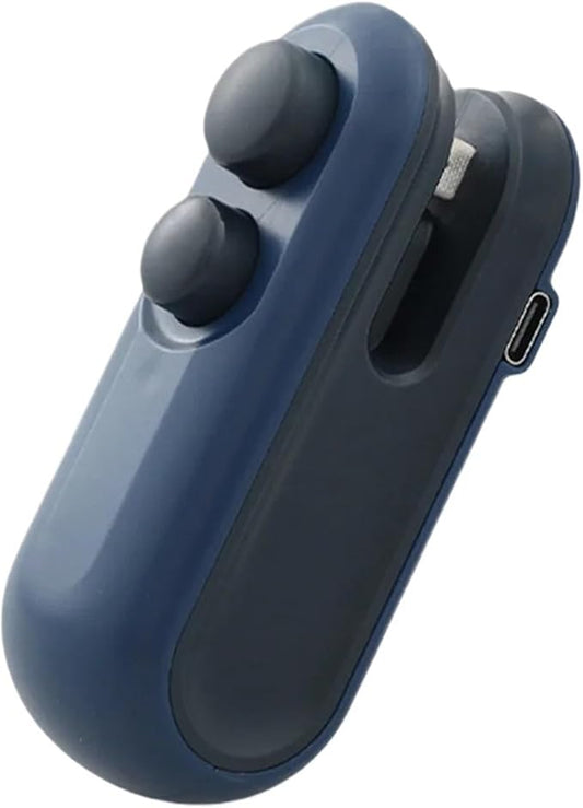2 In 1 Sealer Cutter Mini Bag Sealer Handheld Heat Vacuum Sealer Handheld Bag Sealing Machine(Blue)