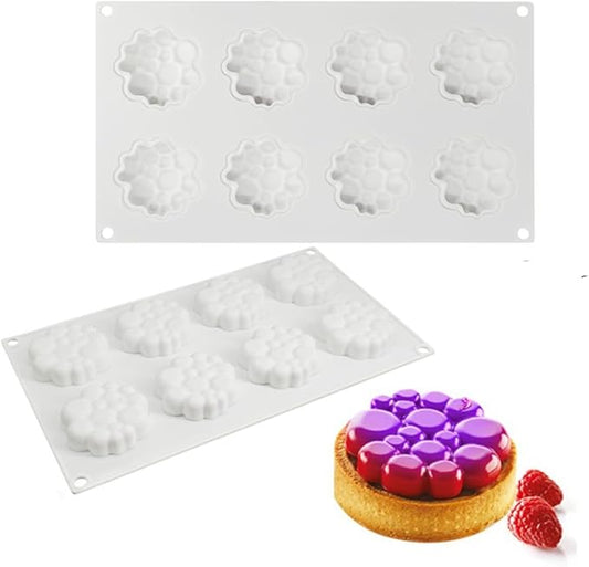 Silicone Mold for Baking Cakes,Soap Molds,Flower Shape Silicone Molds for Homemade French Dessert Mold for Pastry Chocolate,Jelly Chocolate Mold ＆ Ice Cube Tray (D_ Round Clouds Shape)