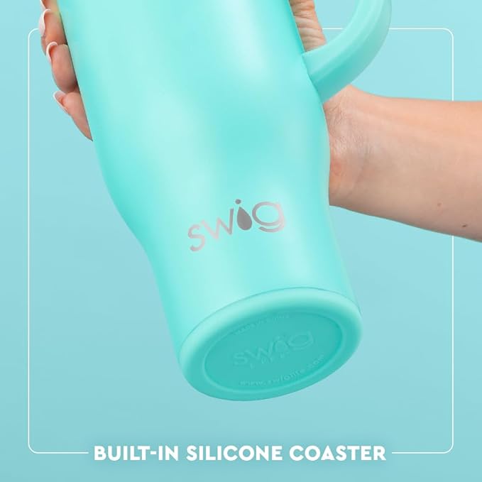 Swig Life 30oz Mega Mug, 30oz Tumbler with Handle and Straw, Large Insulated Tumblers, Cup Holder Friendly Travel Mug, Stainless Steel 30 oz Tumbler, Reusable Insulated Water Bottle (Wild at Heart)