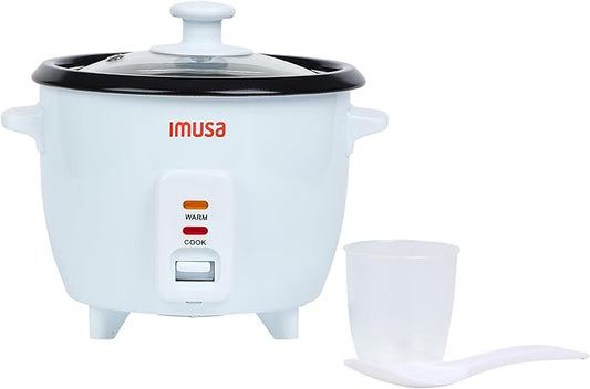 IMUSA Mini Electric Rice Cooker 6 Cup Cooked 3 Cup Uncooked – Ceramic Nonstick Pot, Small Multi Cooker for Rice, Quinoa, Oatmeal, Stew – Keep Warm – Compact for Dorm RV Kitchen