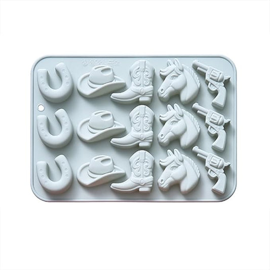 Silicone Cake Pop Mold Non Stick Fancy Mold Cake Pan 15 Cavity Cowboy Shape Candy Cupcake Cornbread Chocolate Brownie Gummy Resin Crafts Cake