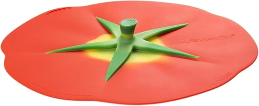 Charles Viancin - Tomato Silicone Lid for Food Storage and Cooking - 6''/15cm - Airtight Seal on Any Smooth Rim Surface - BPA-Free - Oven, Microwave, Freezer, Stovetop and Dishwasher Safe