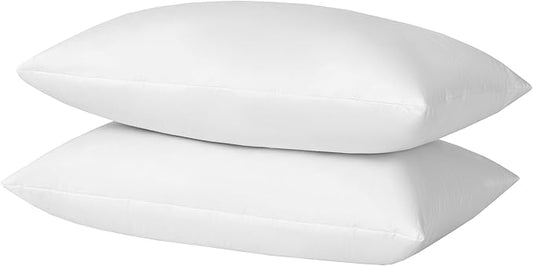 12x20 Decorative Throw Pillow Inserts-Down Feather Pillow Inserts-Oblong-Cotton Fabric-Set of 2-White.