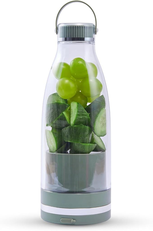 Smoothie Blender Personal Size Juicer 17oz Big Capacity USB-C Rechargeable (Dark Green)