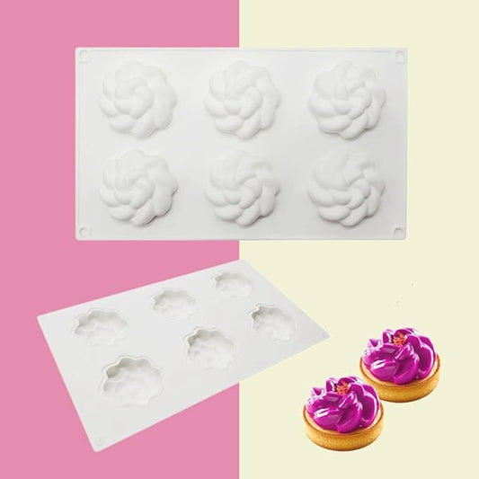 Silicone Mold for Baking Cakes,Soap Molds,Flower Shape Silicone Molds for Homemade French Dessert Mold for Pastry Chocolate,Jelly Chocolate Mold ＆ Ice Cube Tray (H_ Flower)