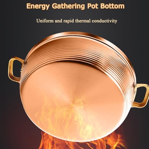Large Stainless Steel Moroccan Tagine Pot - 30cm Non-Stick Casserole with Cone Lid & 2 Handles - Elegant Gold Cooking Pot for Authentic Moroccan Dishes