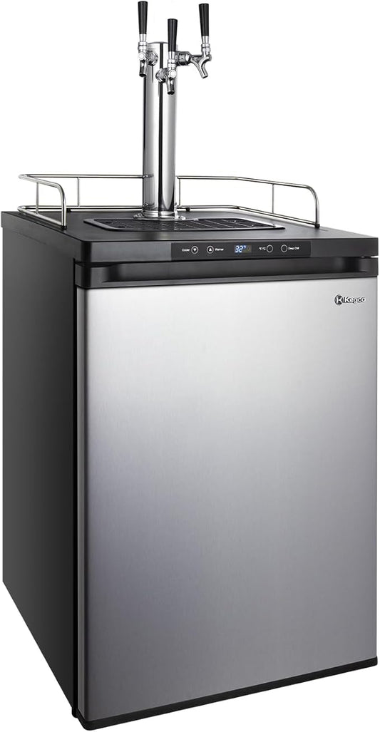 Kegco K309SS-3 3 Faucet Digital Kegerators - Stainless Steel Door