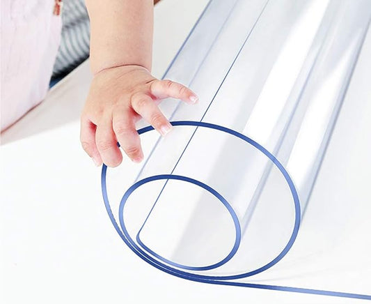 Wadrac Clear Table Protector Plastic Table Cloths PVC Night Stand Table Cover Mat Office Desk Mat Shelf Surface Protection Crystal Children Painting Cover Pad Transprent Rectangular 42x69 inch
