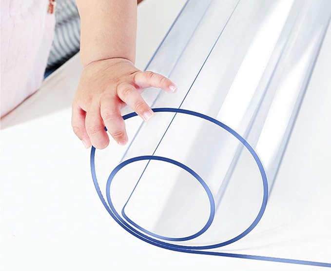 Clear Table Protector Plastic Table Cloths PVC Night Stand Table Cover Mat Office Desk Mat Shelf Surface Protection Crystal Children Painting Cover Pad Transprent Rectangular 23x48 inch
