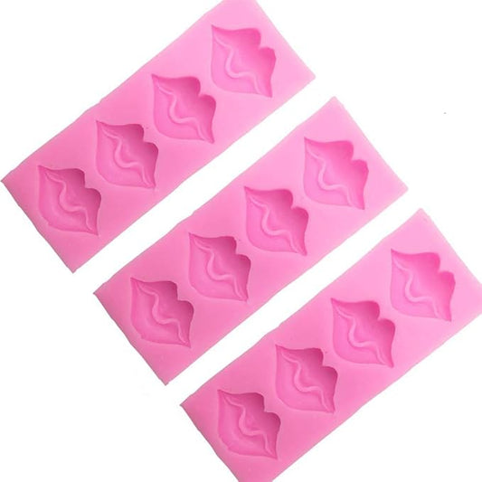 Sexy Lips Candy Chocolate Molds - 3D Kiss Collection Silicone Fondant Mold for Valentine's Day Cake Decoration Wedding Party Supplies Set of 3