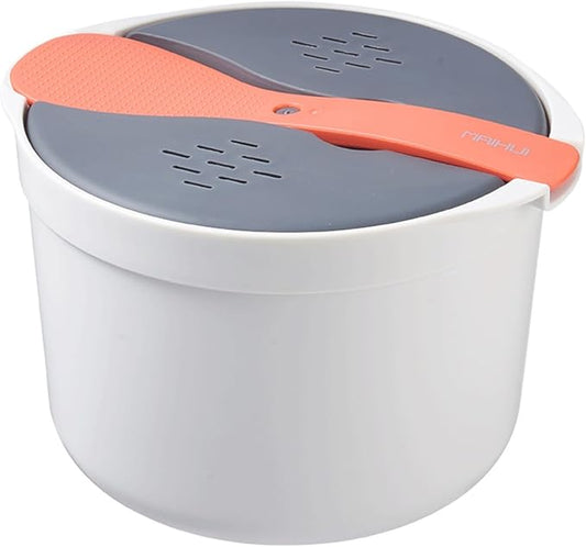 Microwave Rice Cooker, 2L Microwave Rice Steamer Pasta Cooker, Food Grade PP Microwave Rice Cooker, Strainer and Steamer Pot Set,4PCS(COLOR:orange), 22351076
