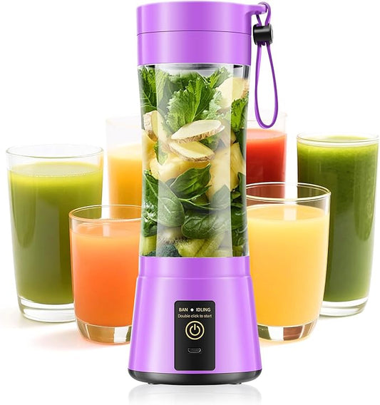 Portable Blender for Smoothies & Shakes - Cordless Personal Size Blender with 6 Blades, 380Ml Juice Cup, Lightweight & Rechargeable, Freshly Squeezed for Picnic/Sports/Office, Mother's Day