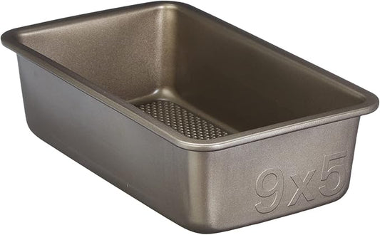 GoodCook Best Ever Nonstick Textured Aluminized Steel Loaf Pan, 9" x 5", Champagne