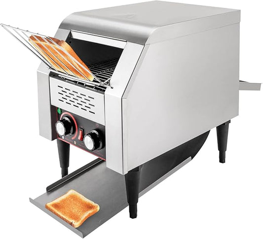 Commercial Toaster 150 Slices/Hour 1300W Heavy Duty Stainless Steel Commercial Electric Conveyor Toaster Oven with Three Baking Modes for Home Restaurants Bakery Use