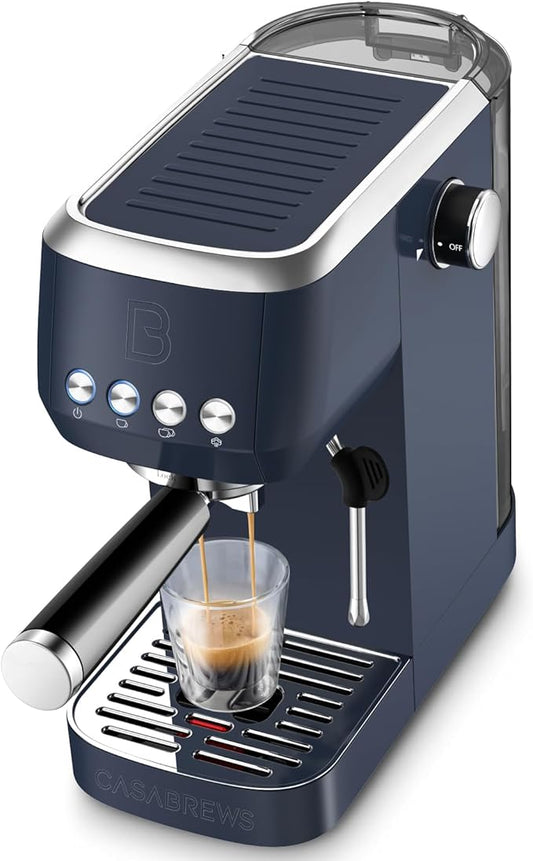 CASABREWS 3700 Essential Espresso Machine 20 Bar, Stainless Steel Coffee Maker with Steam Frother, Cappuccino & Latte Machine, 43.9oz Water Tank, Sapphire Blue