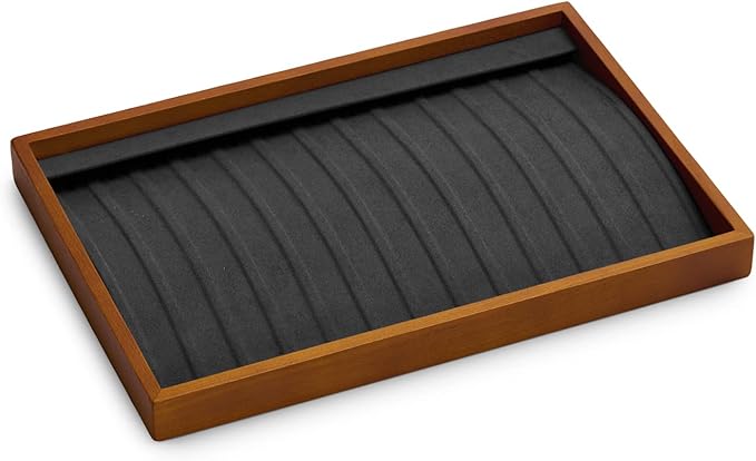 Oirlv Wood 13 Grids Necklace/Bracelet/Pendant Display Tray Jewelry Drawer Organizer Stackable Jewelry Trays(Grey)
