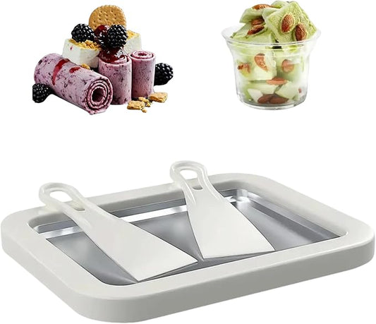 Ice Cream Roll Maker Rolled Ice Cream Machine, Sweet Spot Pan, Instant Cold Plate, Ideal for Making Rolled Ice Cream Soft Serve Slushies Frozen Yogurt Sorbet and Gelato (Milk White)