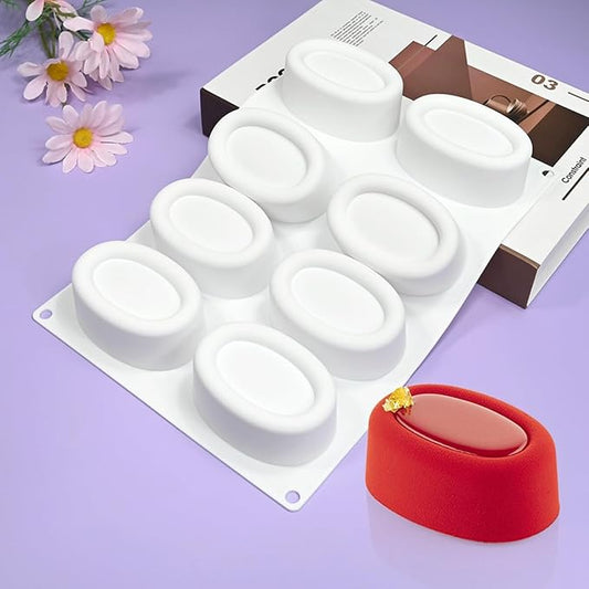 mostsom Silicone Molds Mousse Molds Silicone Chocolate Mold Silicon Oval Cake Moulds 3D Ellipse Shape Candy Truffle Baking Tray (C_ Big Oval)
