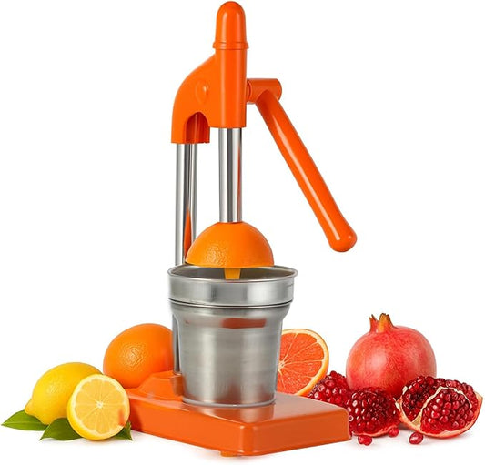 Cast Iron Juicer Hand Press, Cast Iron Stainless Steel Manual Hand Citrus Juicer, Heavy Duty Countertop Professional Commercial Manual Fruit for Fresh Orange Juice, Lemon, Pomegranate