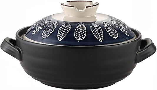 Ceramic Casserole, Japanese Clay Pot Donabe Stone Rice Pot With Lid, Earthen Pot Stockpot Ceramic Casserole Cooker Healthy Cookware Stove Pot Soup Hot Pot(Color:B)