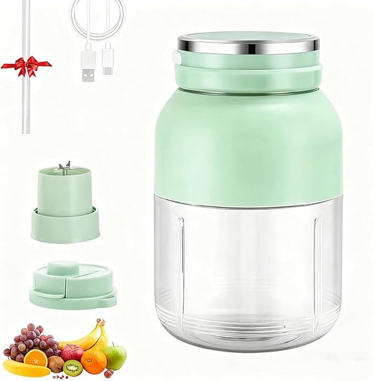 Blender Mini Japan, 28/37fl Oz Hand Blender, Leak Proof Design No Filter Required | Wireless | One Cup with Double Lid, USB-C Rechargeable, for Smoothies, Shakes (1pc A, 37fl Oz)