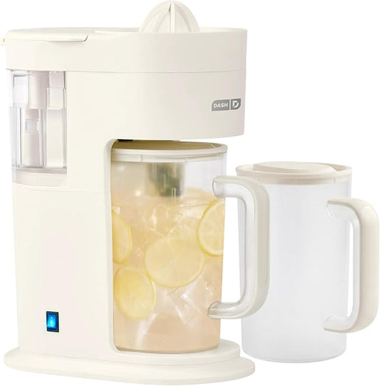 Dash Summer Sippers™ Lemonade Maker & Electric Citrus Juicer - Dissolves Sugar, Juices Over Ice - Lemon Squeezer Machine - Make Fresh Orange & Lemon Juice - Two 32oz Pitchers & Infuser Cylinders