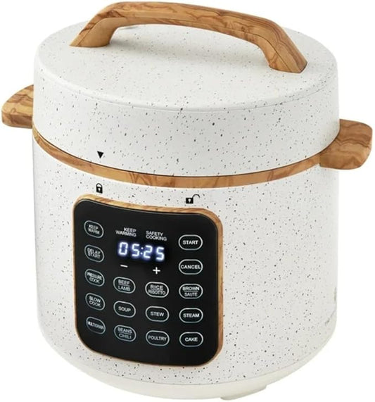 The Woman 6-Quart Electric Pressure Cooker with Touch Control Display & Locking Lid,Multi-Use,Keep Warm, Tempered Glass Lid