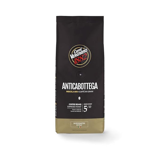 Caffe Vergnano Antica Bottega Whole Bean Coffee 1.1 lb Bag - Medium Roast Arabica Espresso Beans, Italian Coffee Chocolate Caramel Nut Notes - For Coffee Maker, French Press Espresso Maker, Moka Pot
