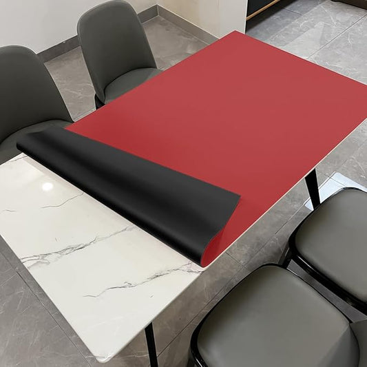 Dining Table Cover Protector for Dining Room Table - Can Be Used On Both Sides Waterproof and Easy to Clean Good Flatness Used for Dining Table(Black+Wine Red 44x78)