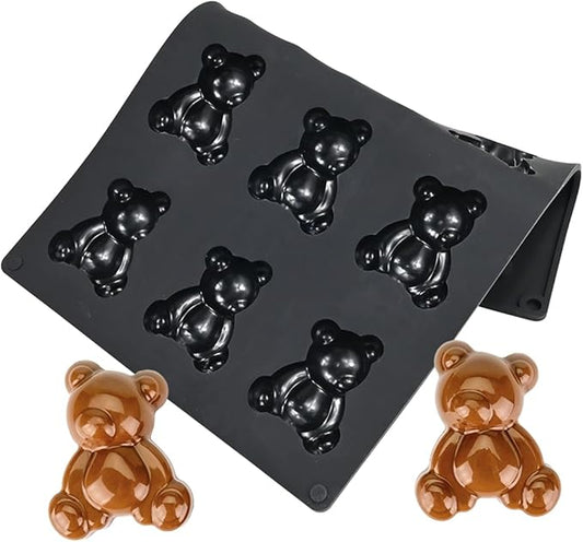 3D Bear Shape Cake Mold, Pudding Silicone Molds for Baking Pastry, Jelly, Ice Cream, Mousse Cake Decoration, Non-Stick Food Grade Silicone Baking Supplies (D_ Bear)