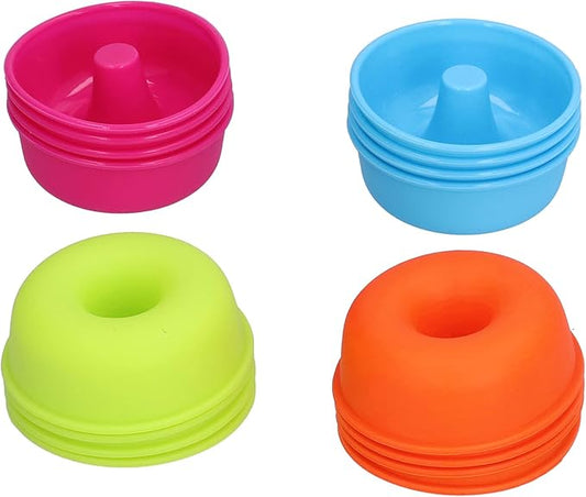 16PCS Mini Donut Mold, Silicone Donut Pans Reusable Baking Cups Cupcake Mold Bright Colors for Pastries Puddings